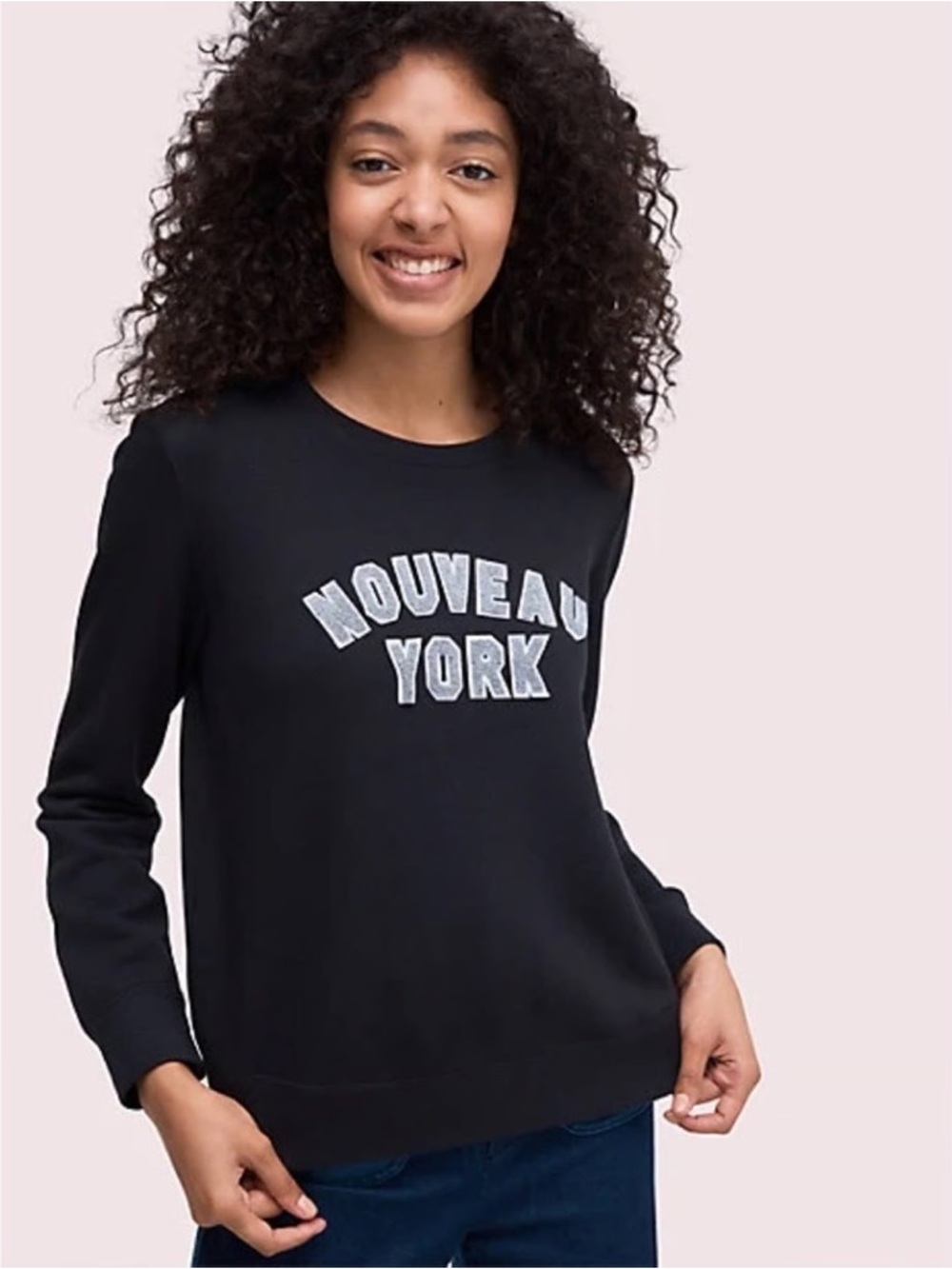 Kate Spade ‘Nouveau York' Graphic Black Sweatshirt—M